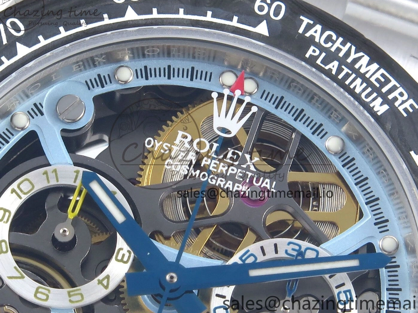 AAA Replica Watches Daytona Edition Bracelet Dial SS Carbon Best on Durable SS Skeleton Bezel DD 369 Artisans GETF 1229